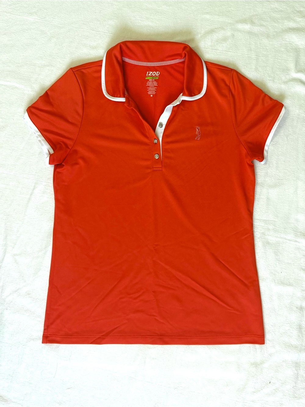 Orange Golf Polo with White Trim